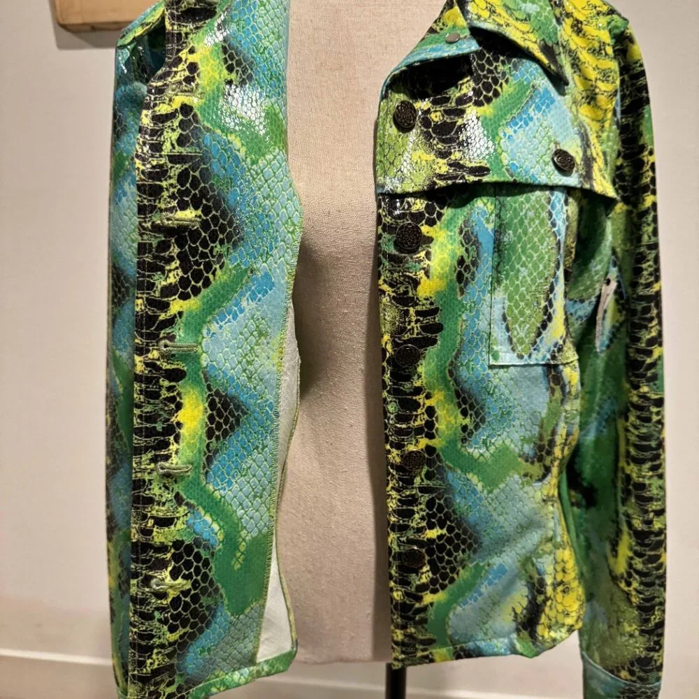 Nwt‎ Renfrew Sz M Multi Color Sheen Poly Spandex Lt Weight Jacket - Picture 5 of 11